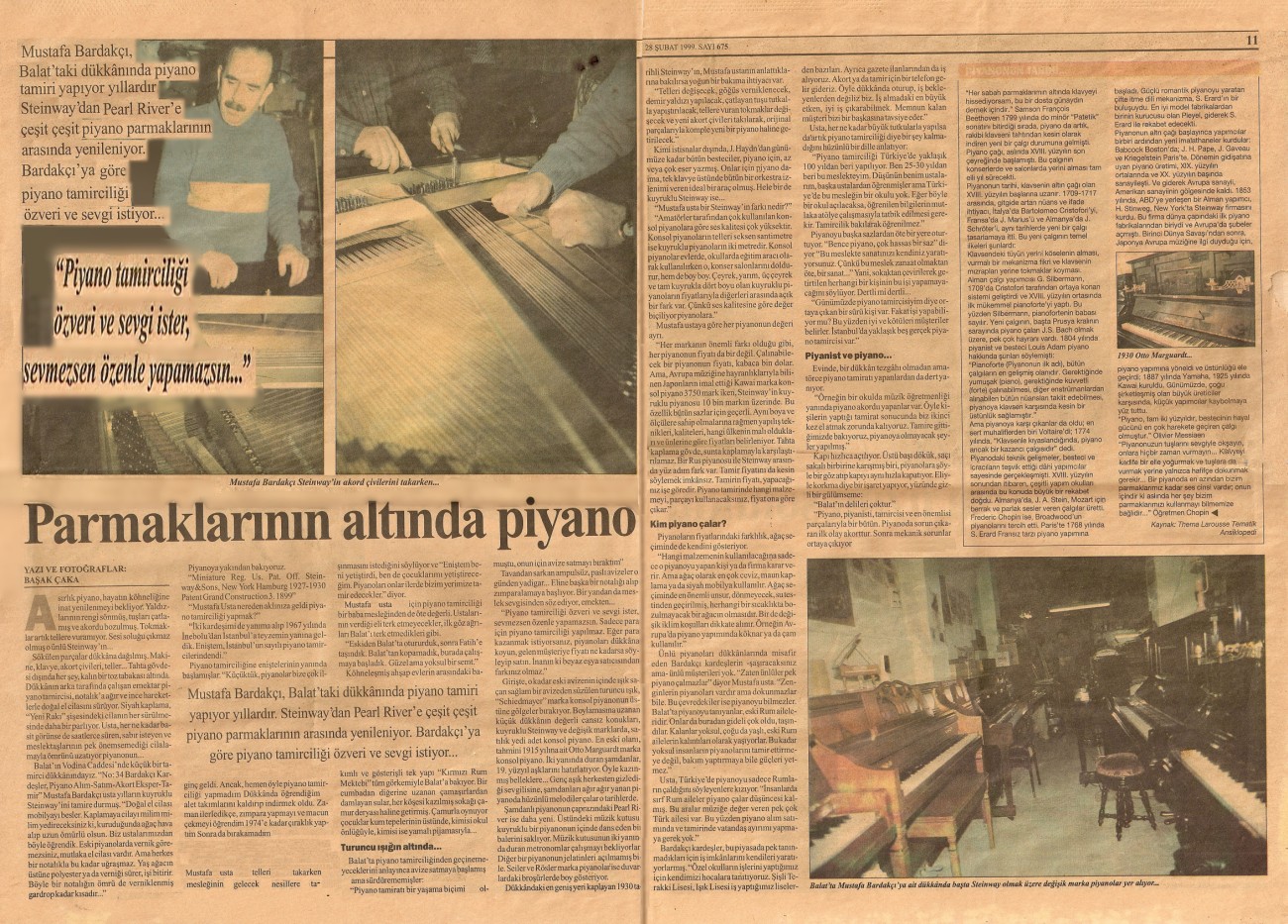 Cumhuriyet Gazetesinde Bardakçı Kardeşler Piyano
